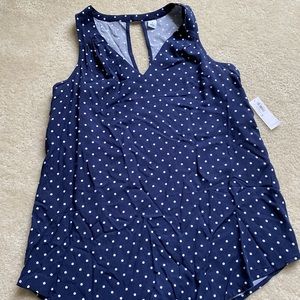 Old Navy Navy Pokadot Top in XS